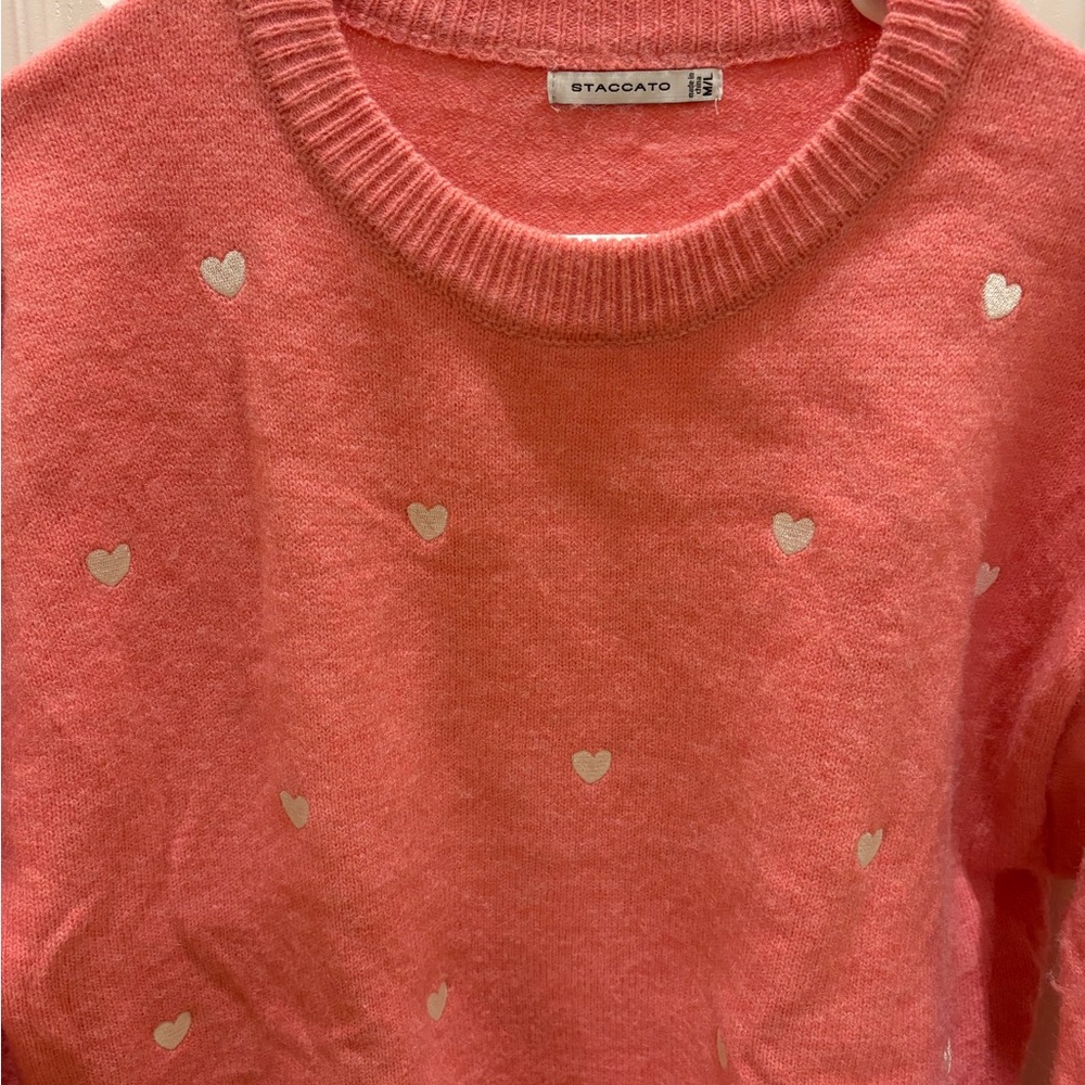 NWOT Staccato Pink Heart Sweater,M/L - Picture 7 of 8